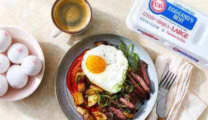 Steak & Eggs Breakfast Bowl with Romesco