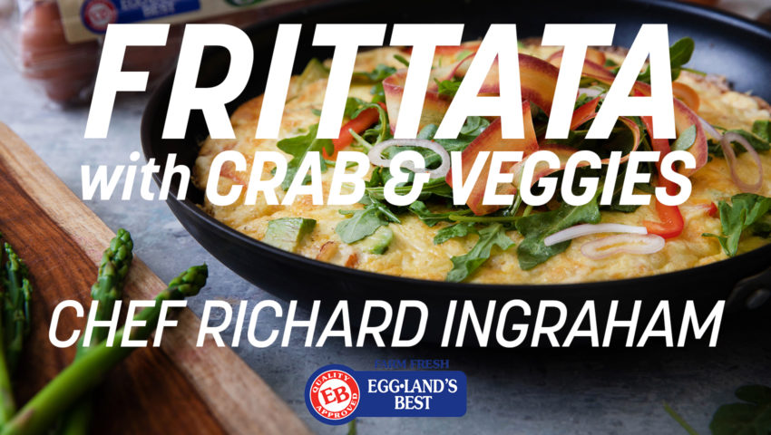 Crab and Vegetable Frittata and Arugula Carrot Salad with Brown Butter Bacon Vinaigrette Video Cover