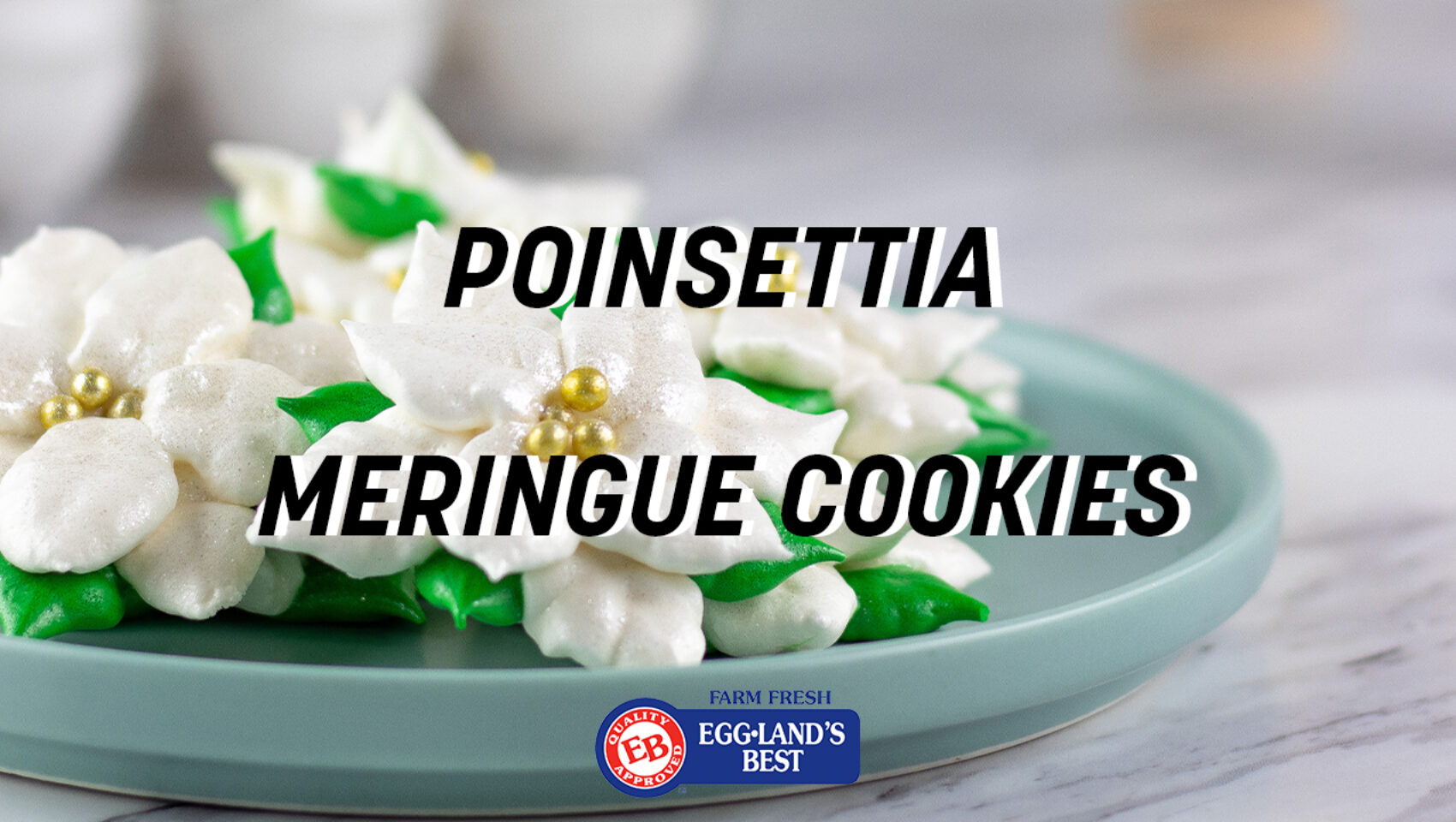Poinsettia Meringue Cookies